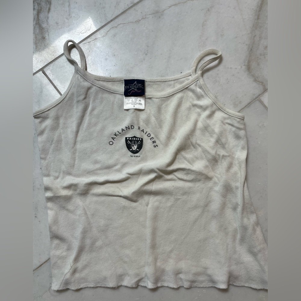 Oakland Raiders white womens tank top, gently used.